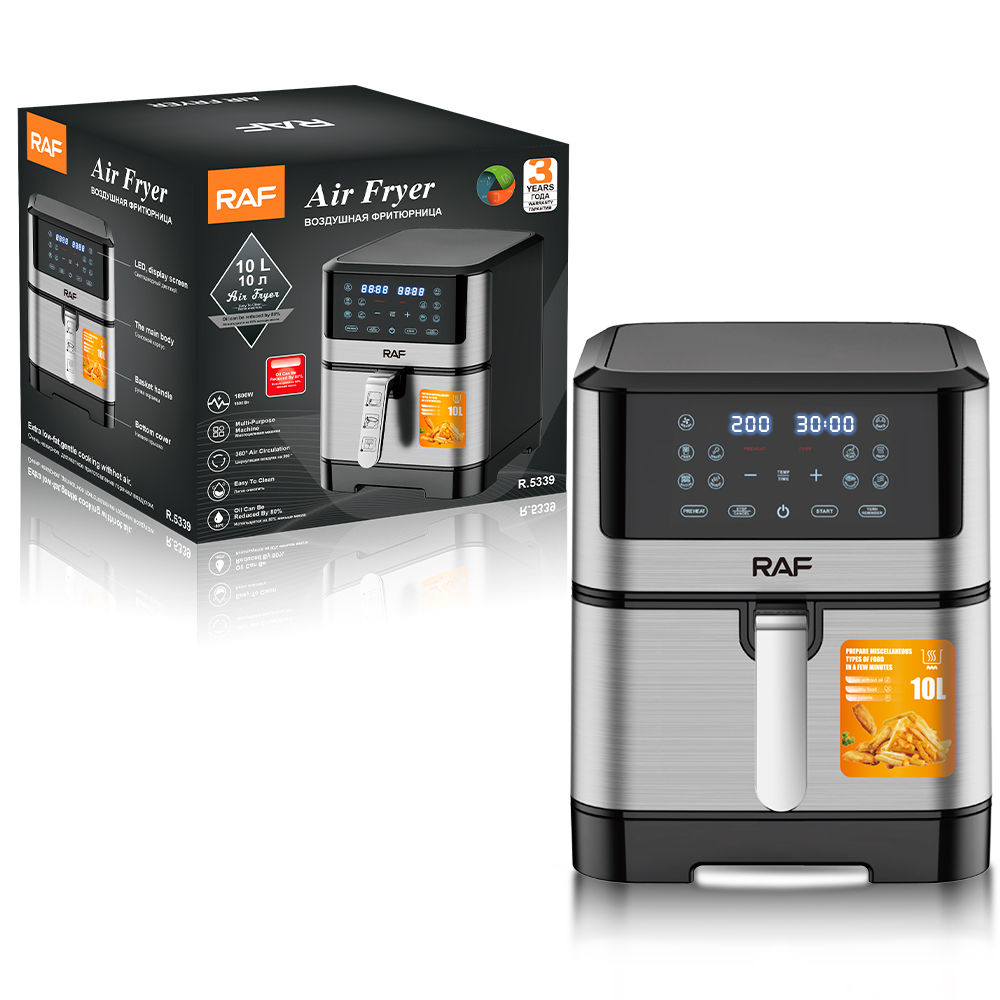 RAF European and American standard cross-border air fryer 8L large capacity touch screen smart home oil-free fryer electric baking cooking details Picture