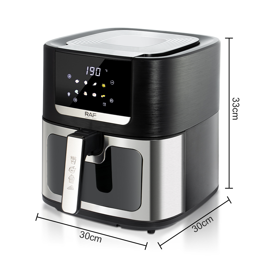 RAF European standard cross-border 8L air fryer, touch screen multi-functional smart home visual electric fryer, no need to flip Specification image