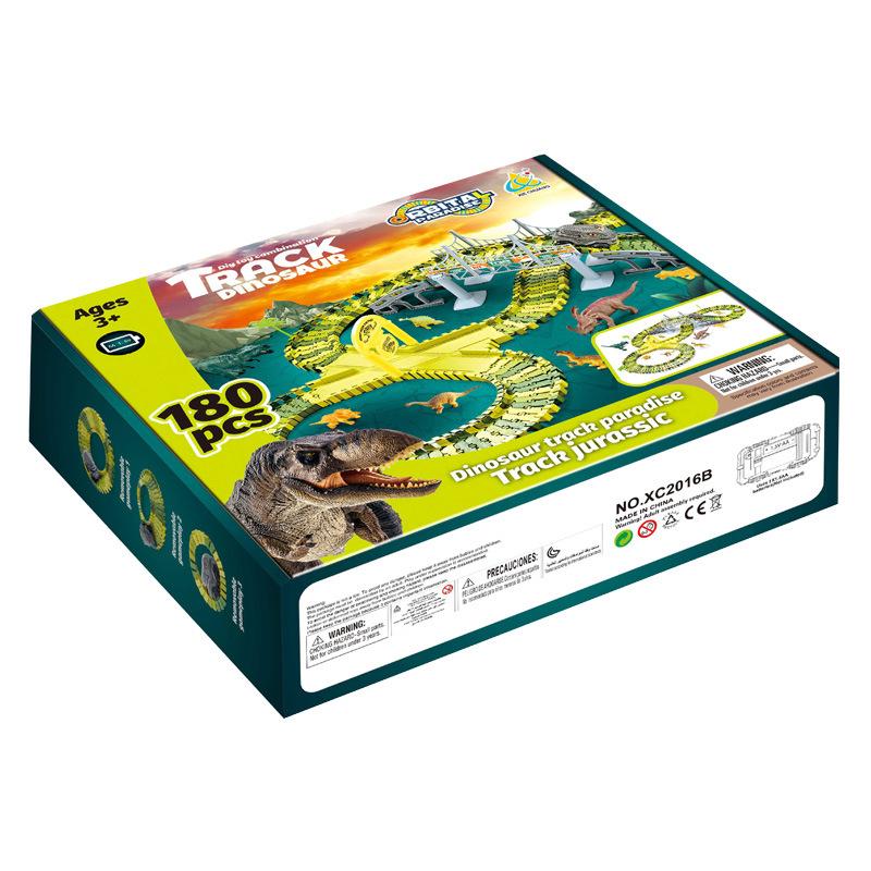 cross-border hot selling children's rail car toy boy diy variety assembled electric dinosaur train car park Item Picture