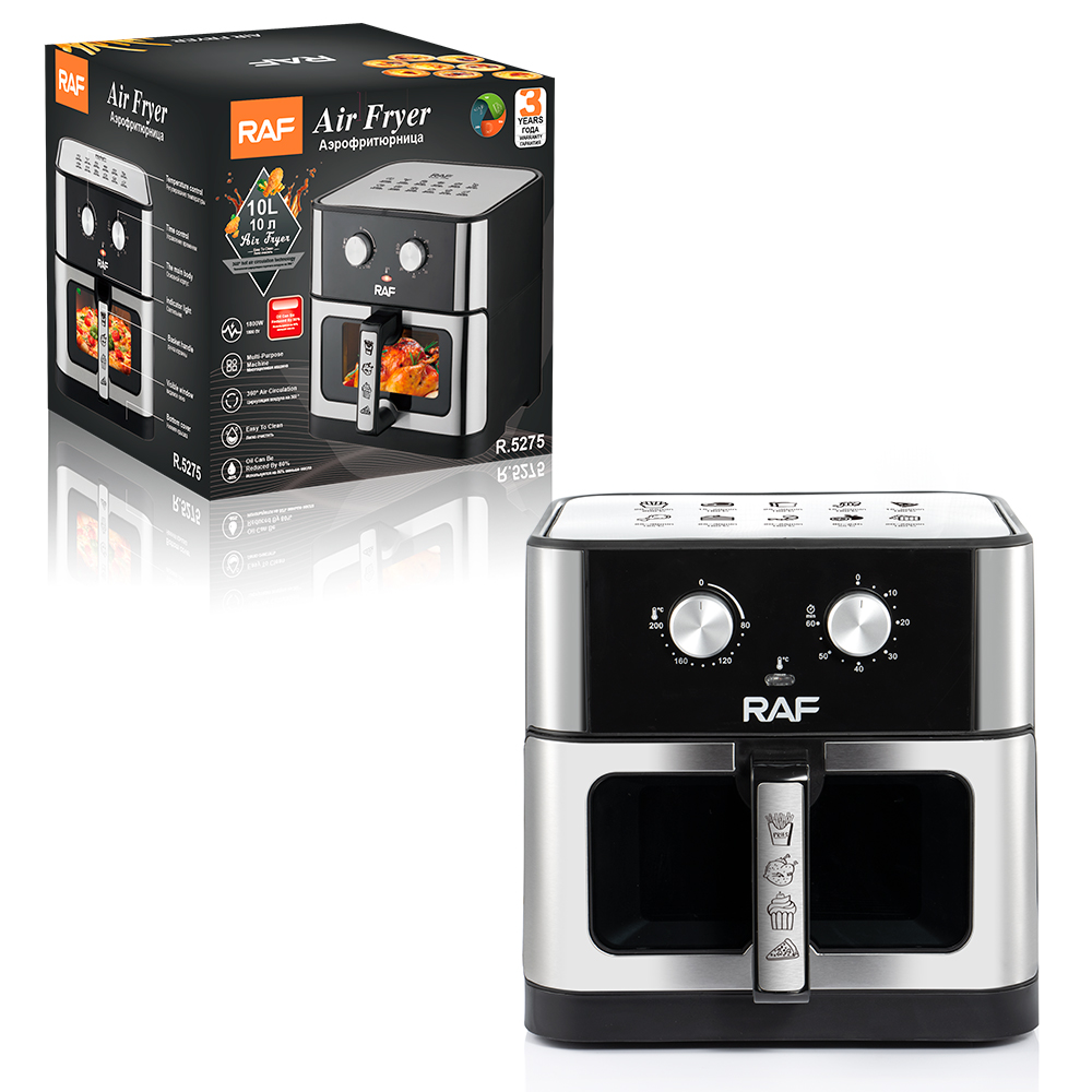 RAF European standard cross-border air fryer 10L large capacity household rotary oil-free fryer, smokeless electric grill, electric oven details Picture