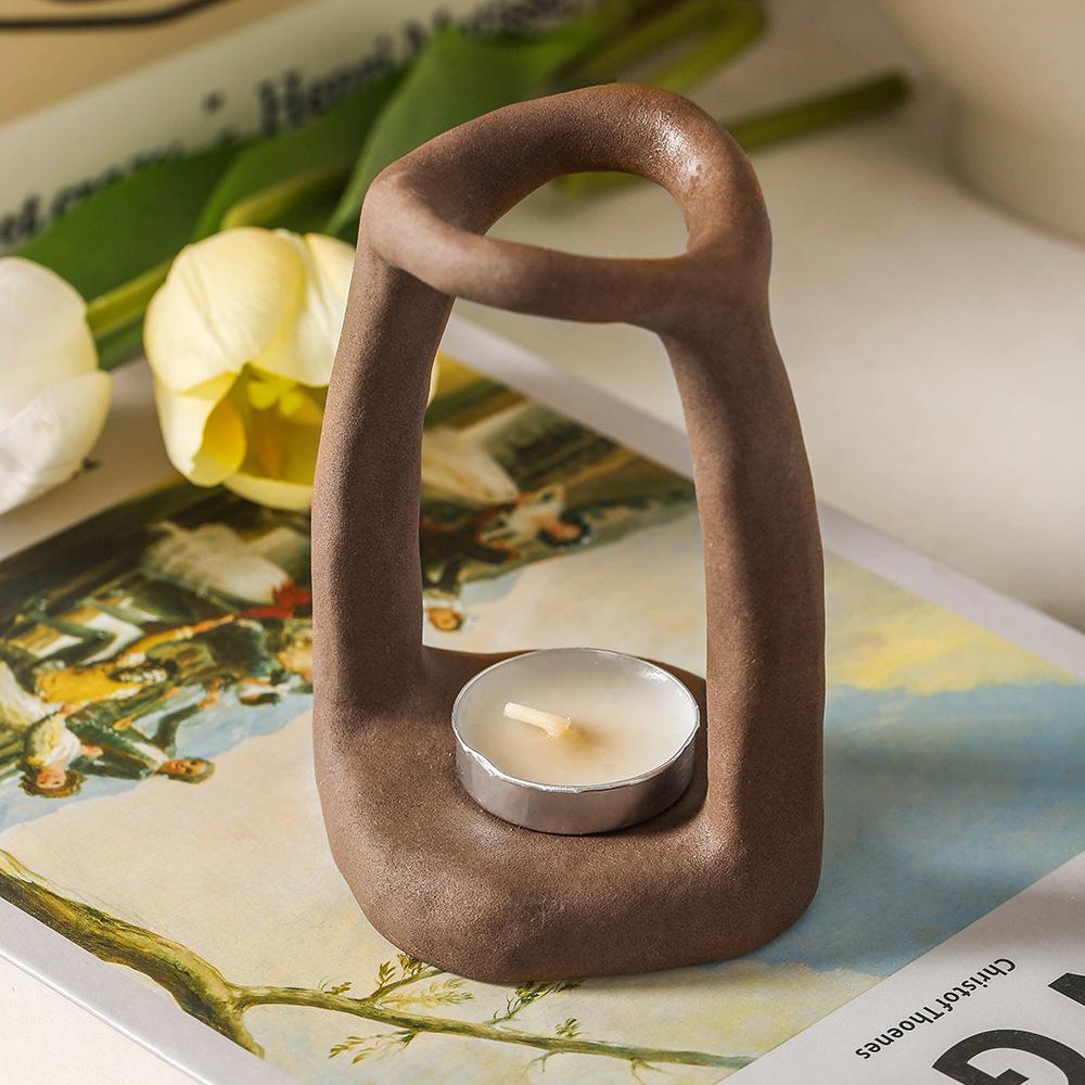ceramic cosmetic brush storage rack creative candle holder nordic simple decoration cute ins style hand pinch wax decoration shelf Application Scenario