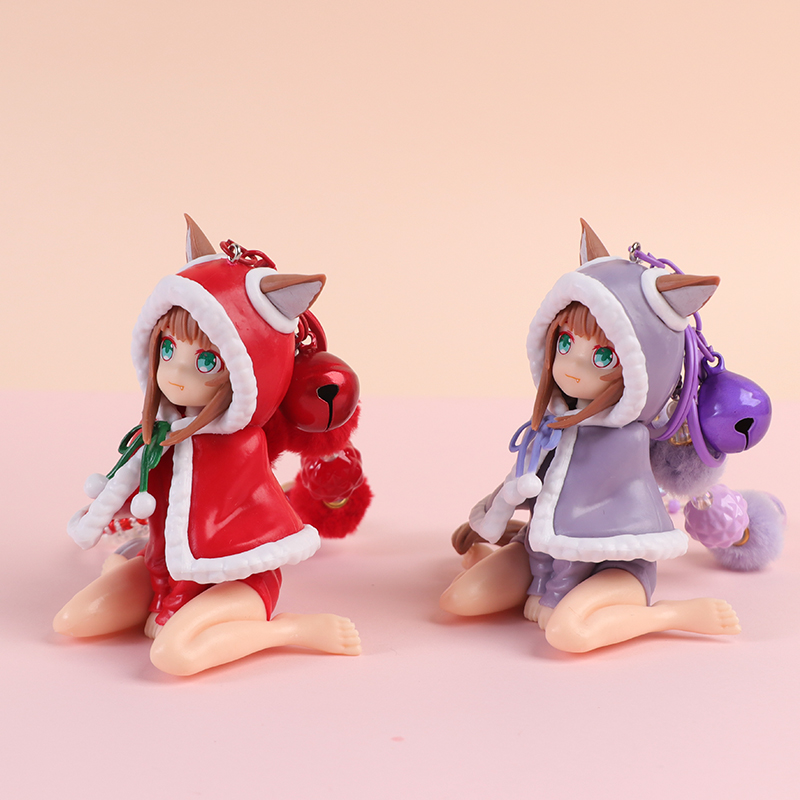 Wholesale distribution of soybean powder, sitting and eating fish cat girl, sitting posture with face swap, beautiful girl figurine, figurine, model figurine details Picture