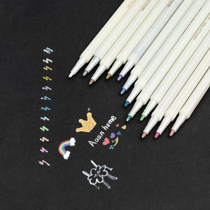 wax seal painting brush black paperboard photo paper hard head marking pen metal pen pearlescent water-based painting pen Application Scenario