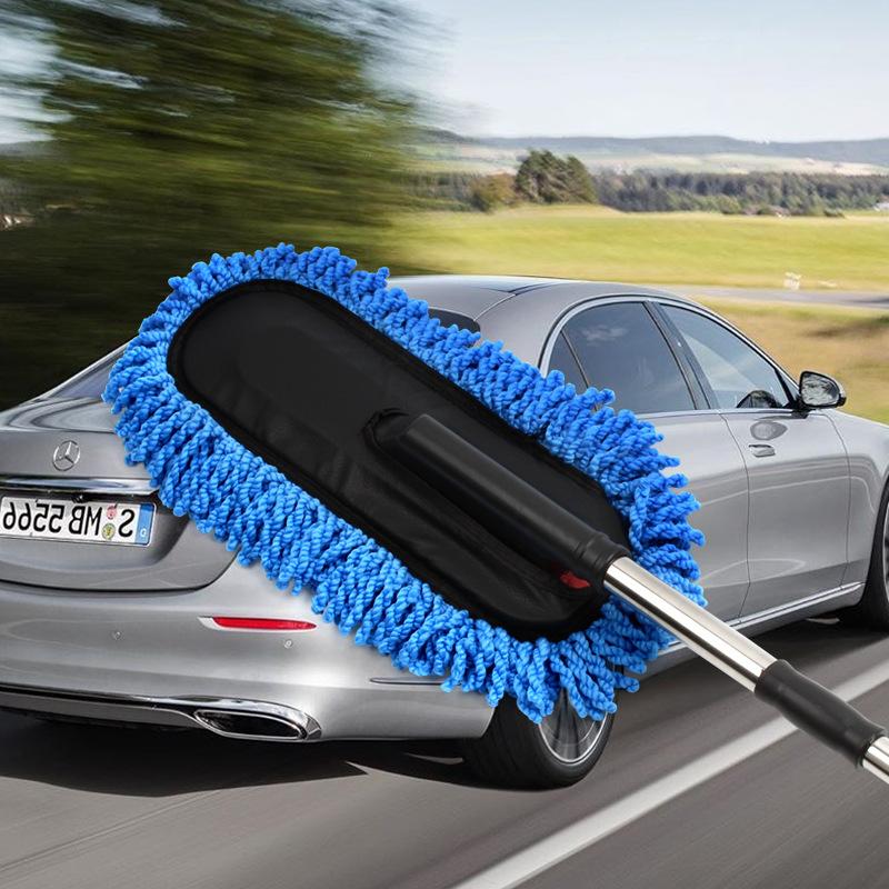 removable chenille car wash dusting brush retractable brush wax mop cleaning brush car whisk dusting brush dust sweeping burden full figure