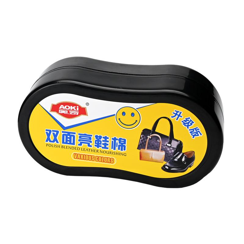 Aoqi Eight-Shaped Double-Sided Sponge Shoe Brush Leather Care Shoe Polish Leather Shoe Wax Maintenance Shiny Shoes Polish Colorless Item Picture