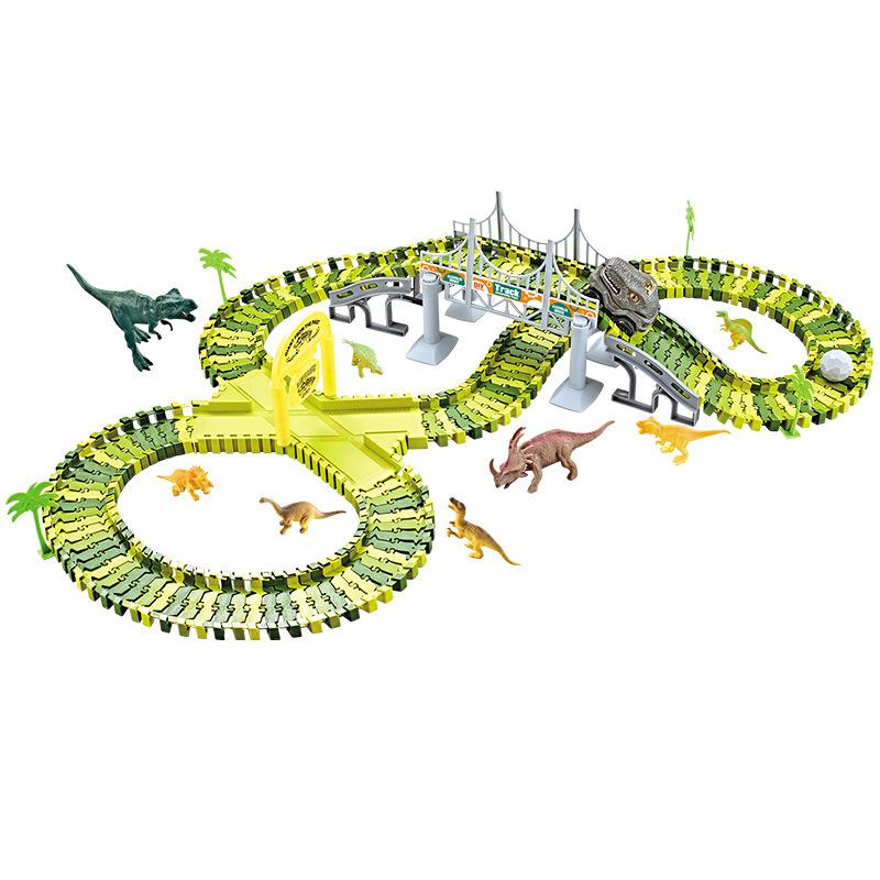 cross-border hot selling children's rail car toy boy diy variety assembled electric dinosaur train car park Application Scenario