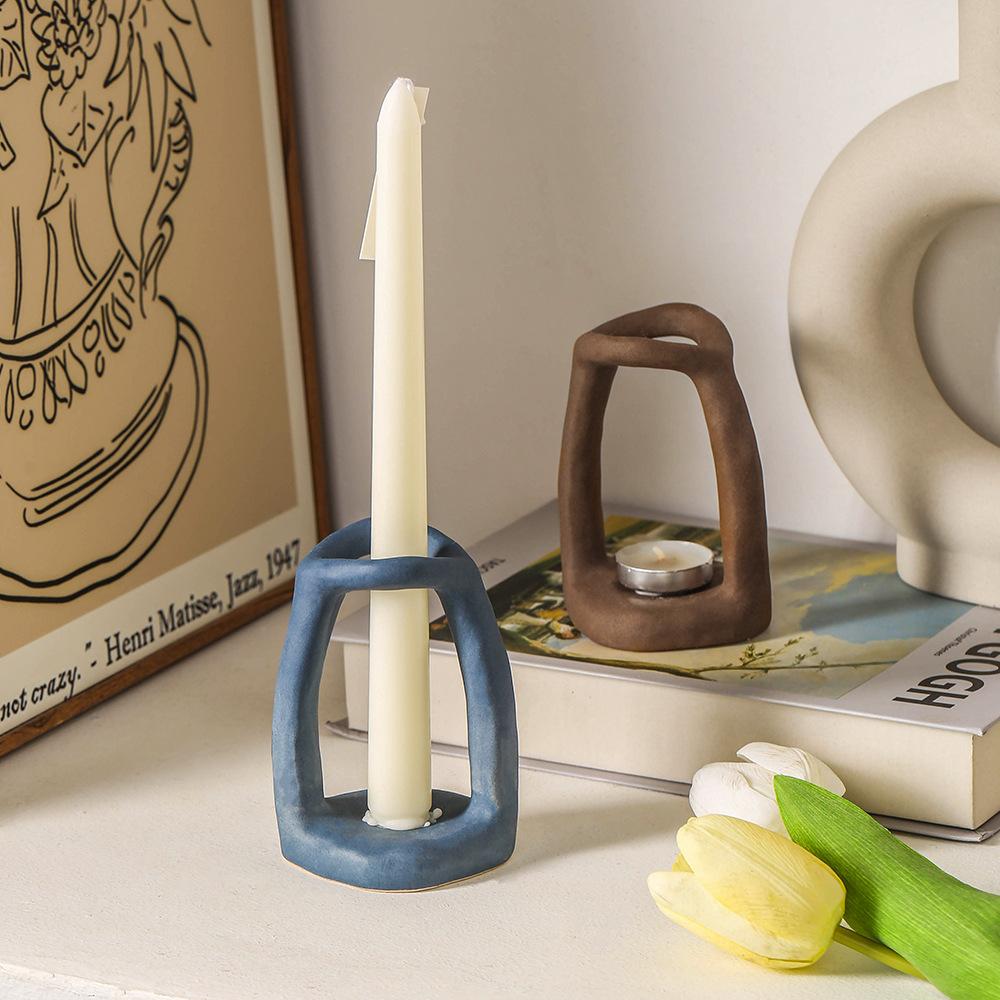 ceramic cosmetic brush storage rack creative candle holder nordic simple decoration cute ins style hand pinch wax decoration shelf Specification drawing