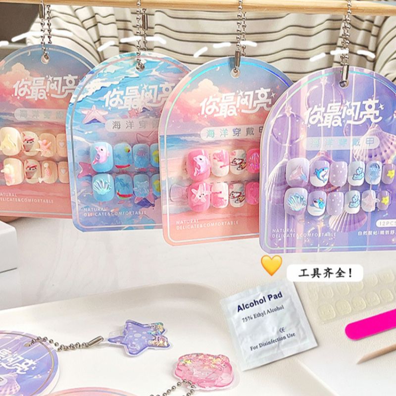 卡通木珠/珠子项链/儿童穿戴甲/扎染/女孩指甲贴片细节图