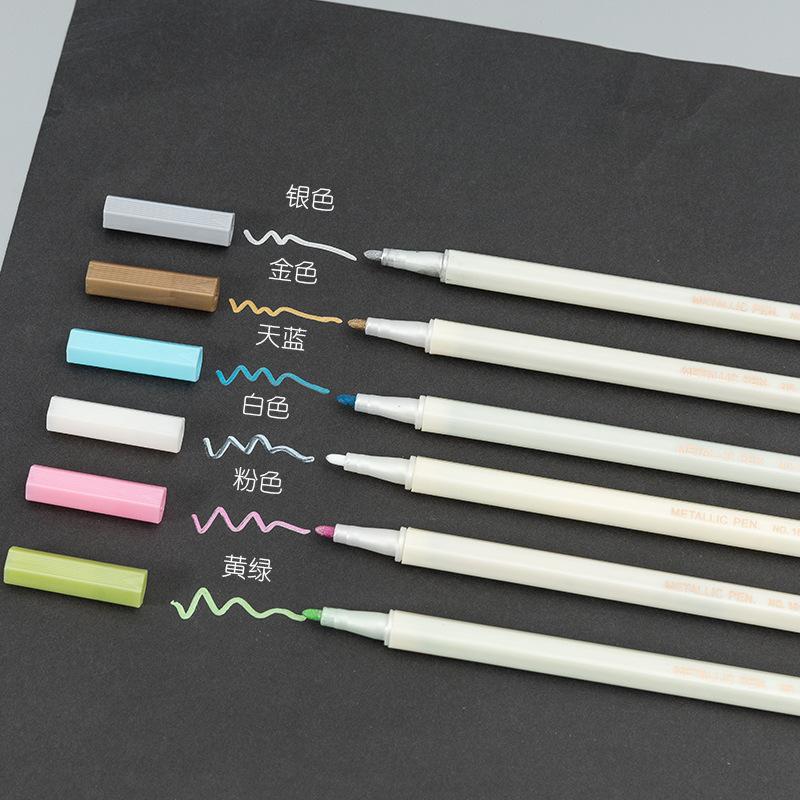 wax seal painting brush black paperboard photo paper hard head marking pen metal pen pearlescent water-based painting pen details Picture