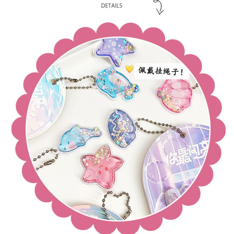 卡通木珠/珠子项链/儿童穿戴甲/扎染/女孩指甲贴片白底实物图