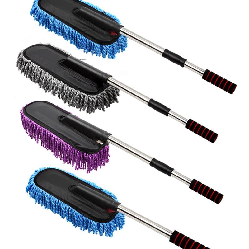 removable chenille car wash dusting brush retractable brush wax mop cleaning brush car whisk dusting brush dust sweeping burden Item Picture