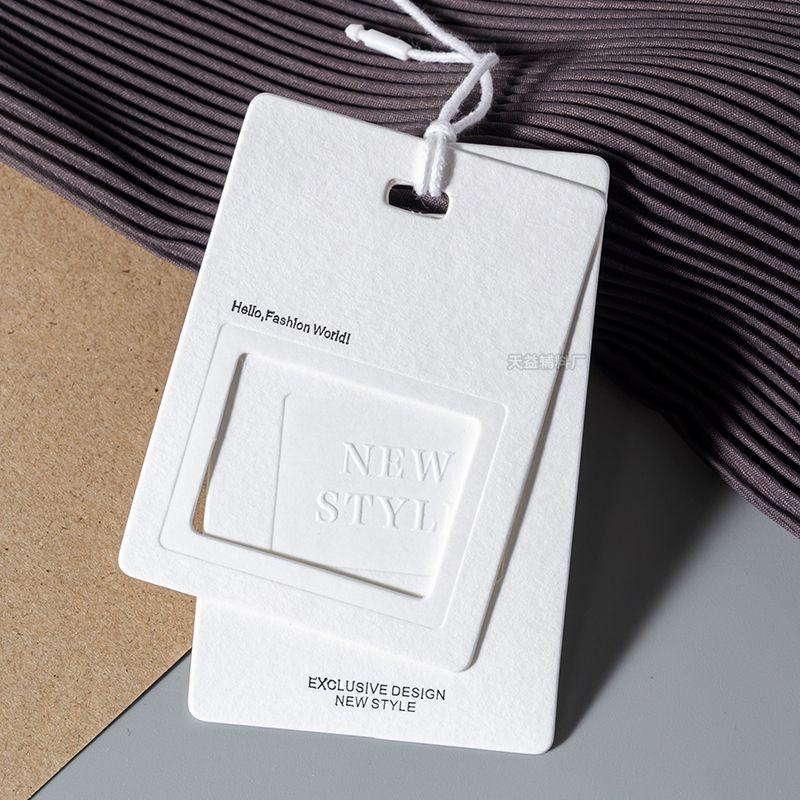 clothing tag custom trademark design fashion men's and women's clothing label making fashion brand cotton cardboard clothes listing details Picture