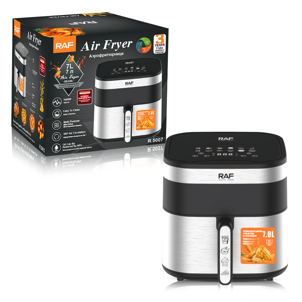 New household smoke-free intelligent air fryer, stainless steel mechanical model, electric fryer, French fries machine, large capacity 4.8L, R.5007 details Picture