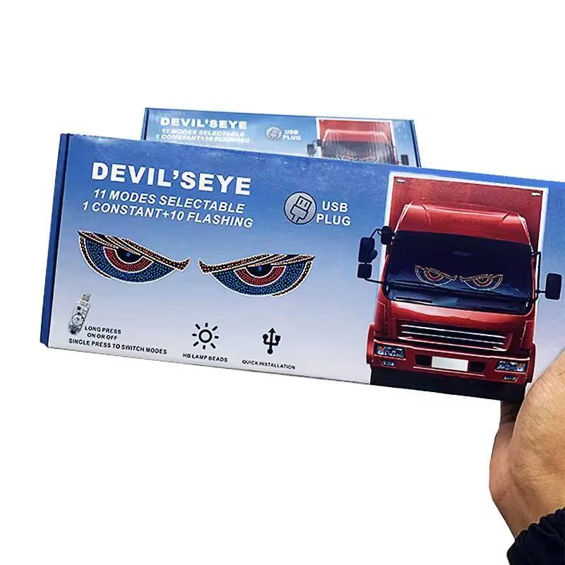 Car led eye screen, in-car wireless three-color display screen, car rear window LED display screen, Devil's Eye Specification image