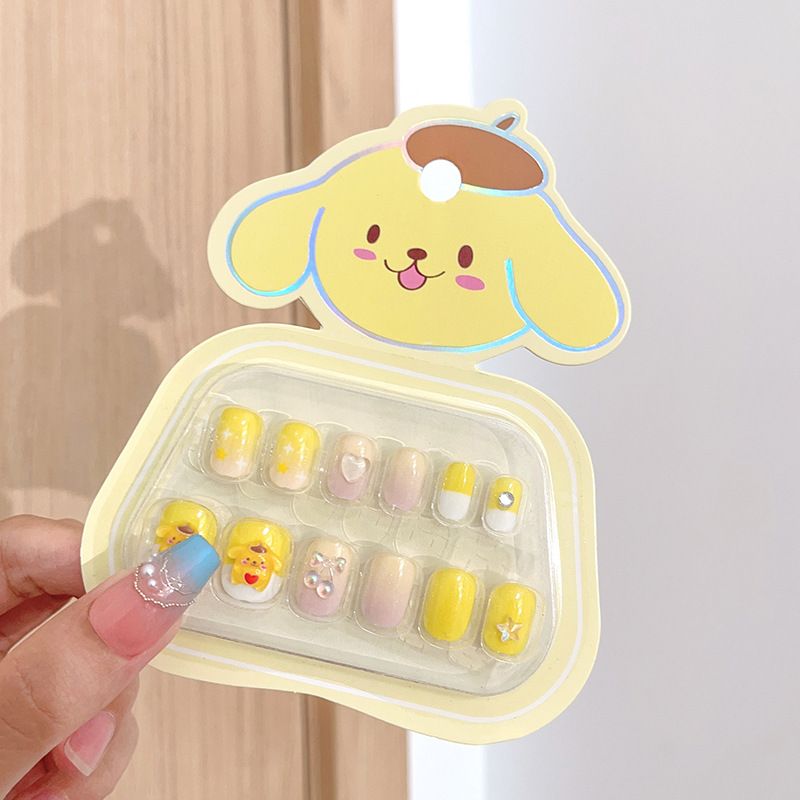 卡通木珠/珠子项链/儿童穿戴甲/扎染/女孩指甲贴片白底实物图
