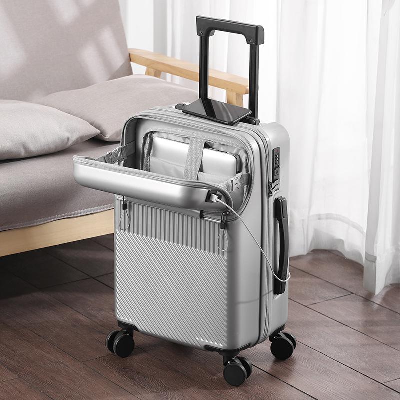 front opening 20-inch luggage women's boarding trolley case multi-functional suitcases universal wheel 24-inch password suitcase men thumbnail