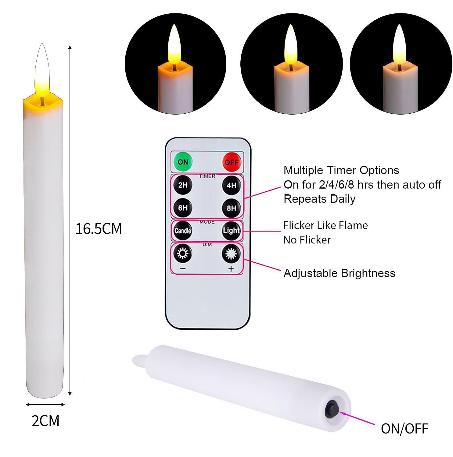 factory wholesale home decoration led electronic candle wedding long brush holder wax halloween candle decoration long candle Specification drawing