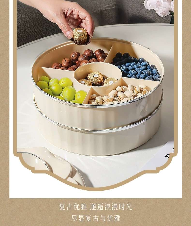L69-LQW22027 Single-layer rose candy box Household living room coffee table multi-layer nut snack tray undefined