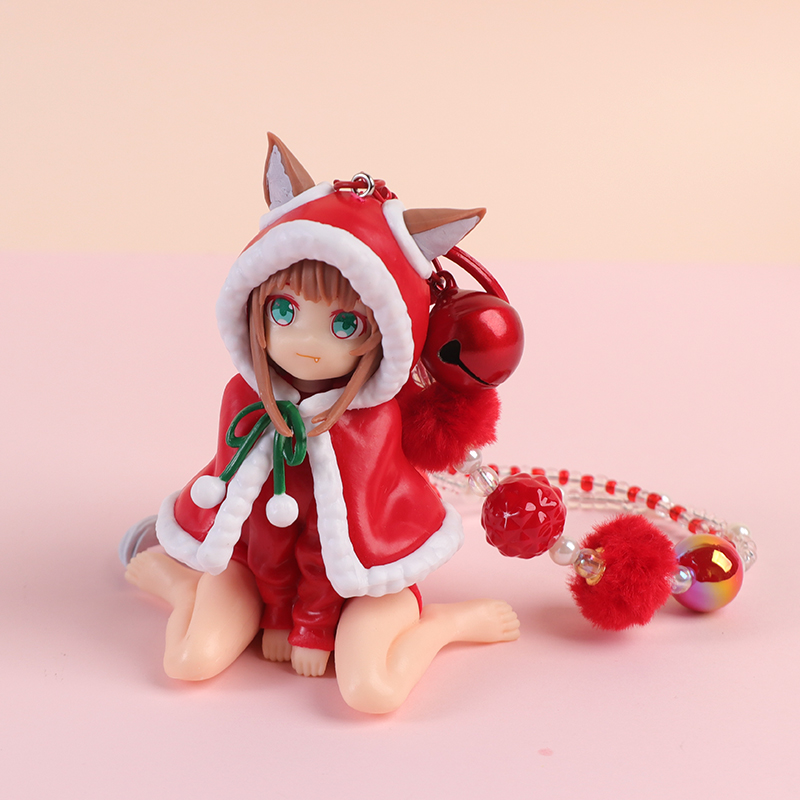 Wholesale distribution of soybean powder, sitting and eating fish cat girl, sitting posture with face swap, beautiful girl figurine, figurine, model figurine Item Picture