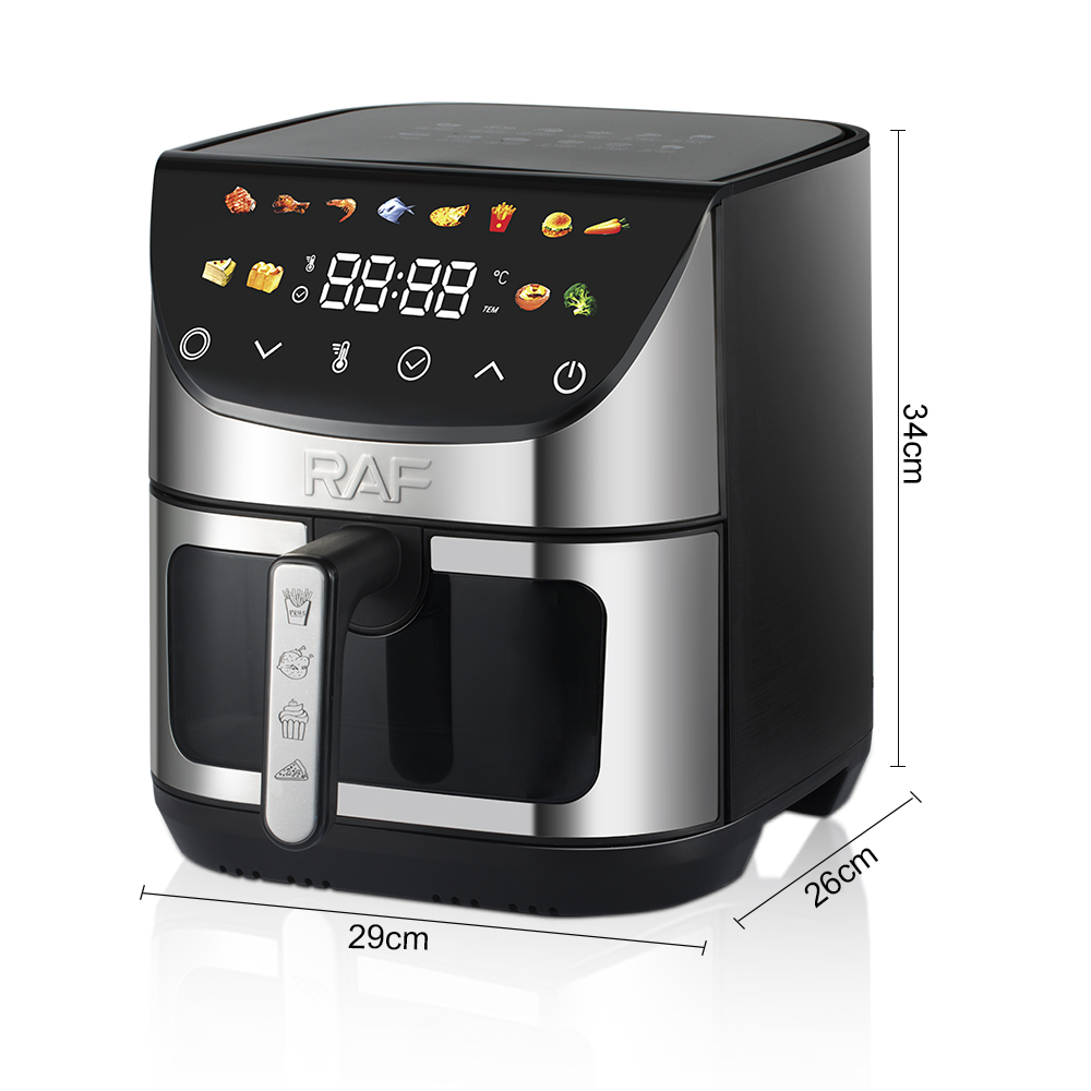 RAF European standard cross-border 8L air fryer, large-capacity multi-functional smart home visual electric fryer, no need to flip Item Picture