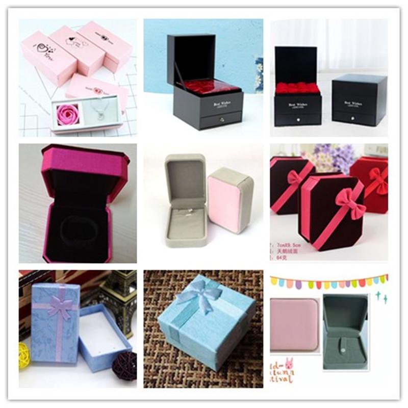 high-end bow suede jewellery box gift flannel gift box necklace packaging gift box gift matching