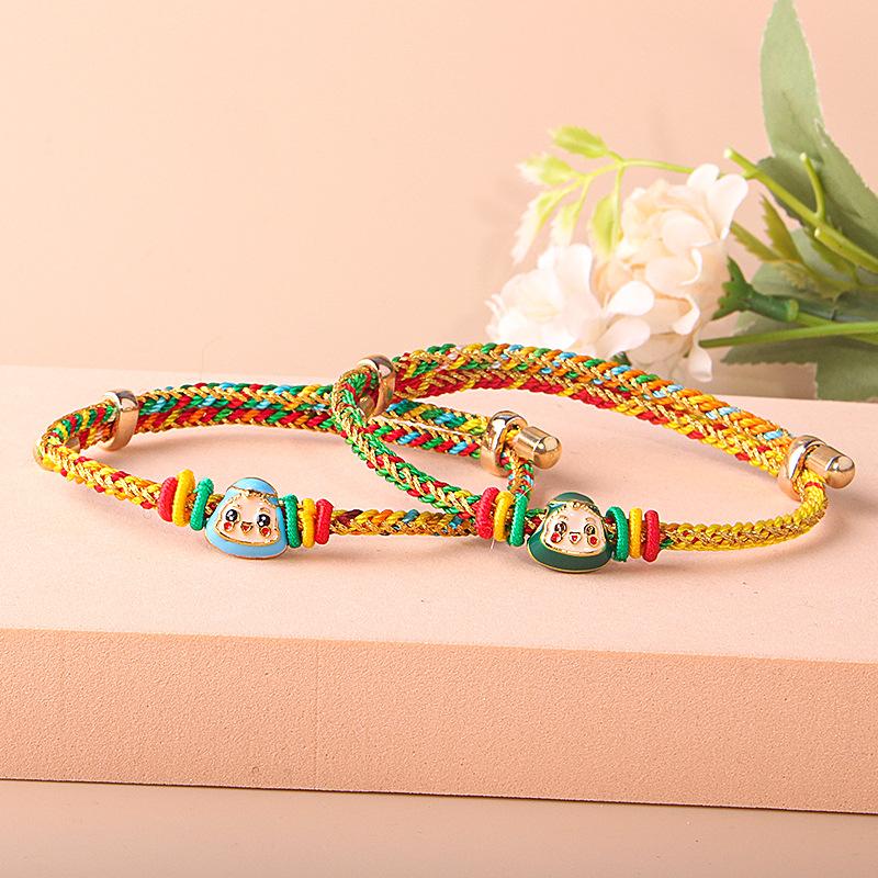 dragon boat festival blessing five-color rope bracelet gold rope bracelet five-color rope accessories hand-woven diy dripping oil zongzi Application Scenario