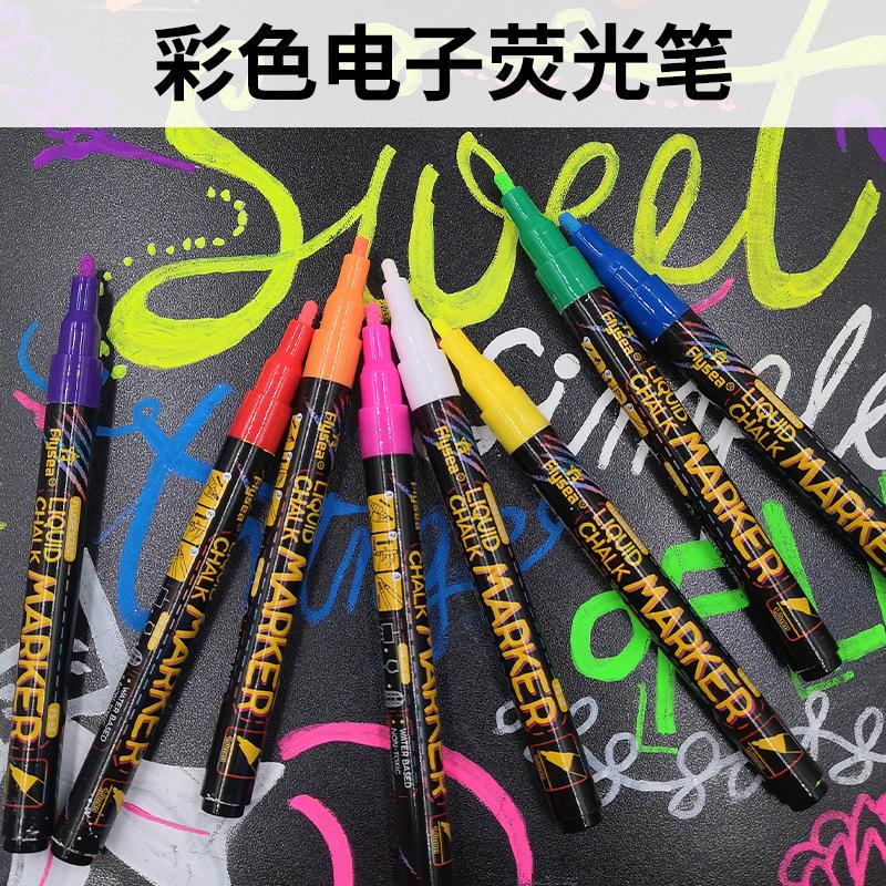 yuanyang 1.0mm fine word color pencil erasable liquid chalk electronic fluorescent pen light board pen graffiti mark brush Application Scenario