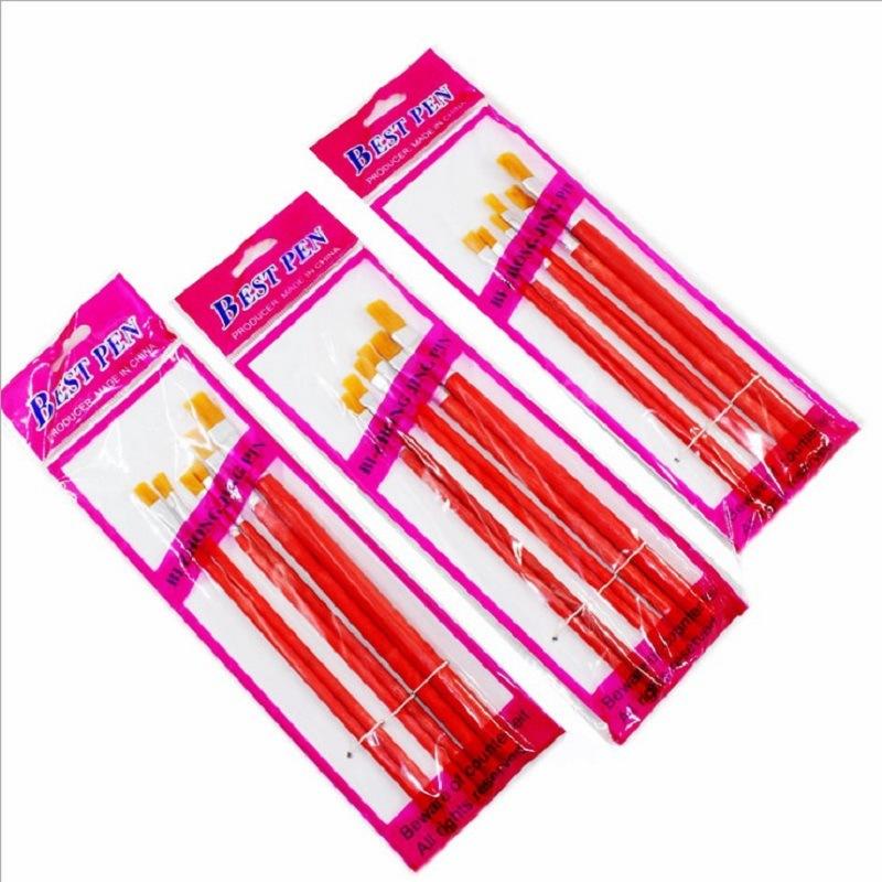 nylon hair red rod oil brush for children acrylic paint water chalk watercolor pen set art painting paint pen full figure
