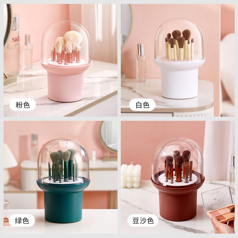 japanese and korean round makeup brush storage box four-format spacer good-looking chalk eye shadow cosmetics storage container Application Scenario