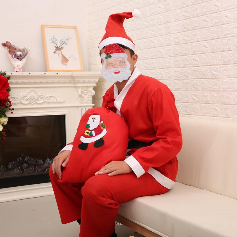 factory direct sales christmas costume christmas men's clothes santa claus dress up clothes christmas suit 5 piece set details Picture