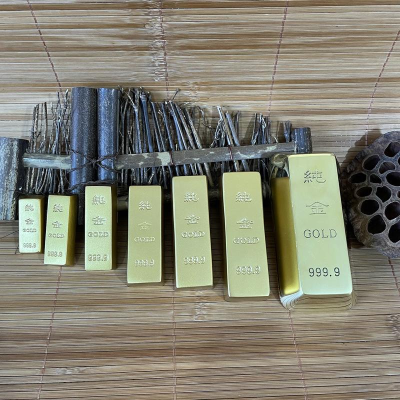 brass solid alluvial gold gold bar imitation gold pure copper craft decoration fake gold brick home crafts full figure