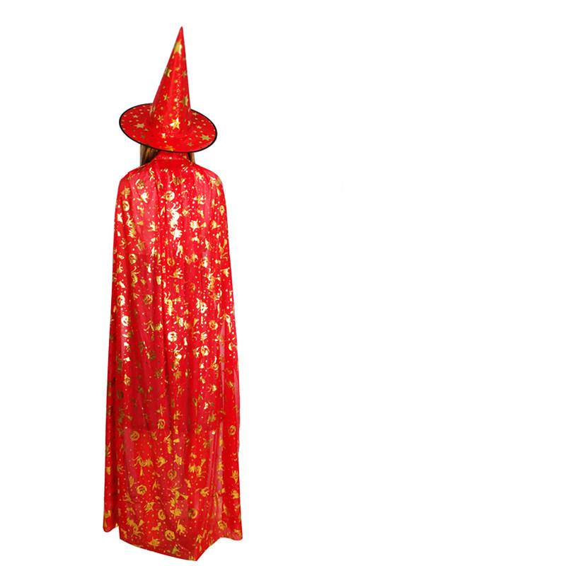Halloween Cloak Children Adult Makeup Costume Props Gilding Pumpkin Cloak Witch Witch Cloak Robe Specification drawing