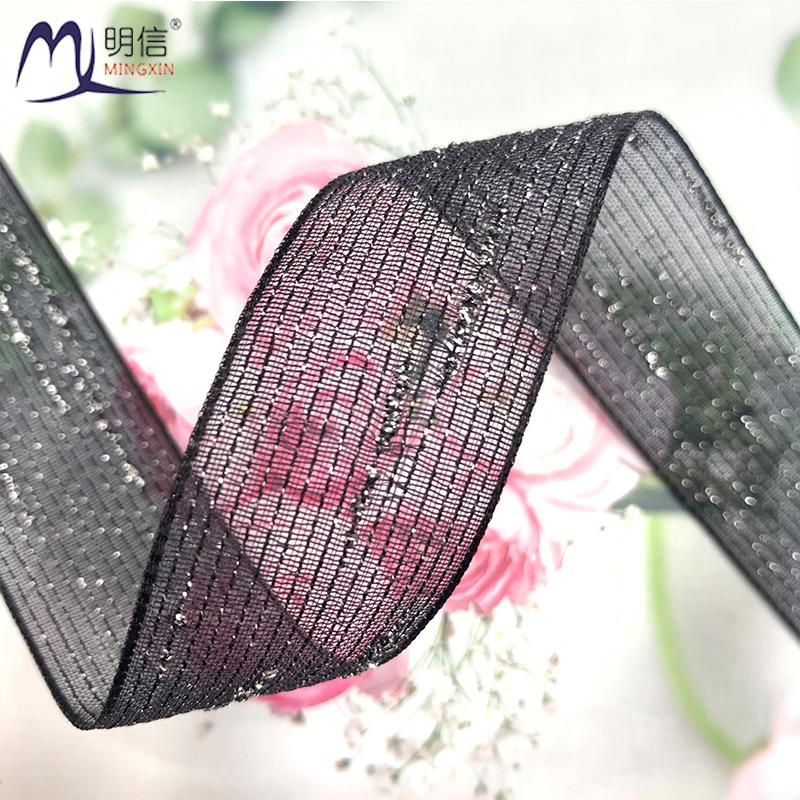 south korea ribbon gold silk bright silk silver random dot stripes organza tape diy hair accessories organza ribbon Specification drawing