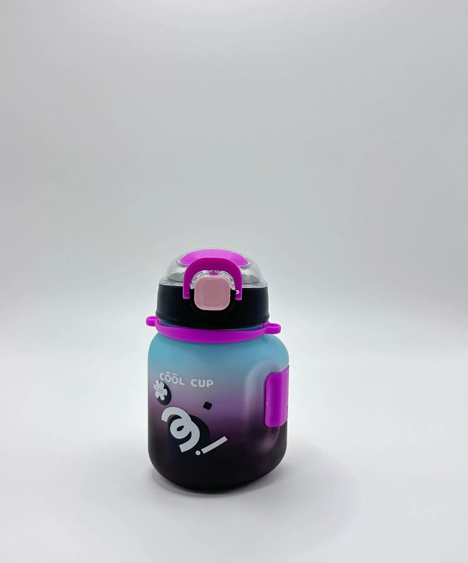 K40-8094 Frosted creative plastic cup Bounce lock straw cup Crossbody portable fun children's water cup undefined
