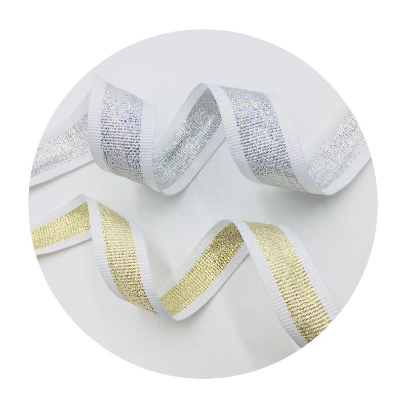 zhengfa in stock colorful onion ribbon wholesale gold silk stripe braid women's sandals accessories decoration ribbon Item Picture