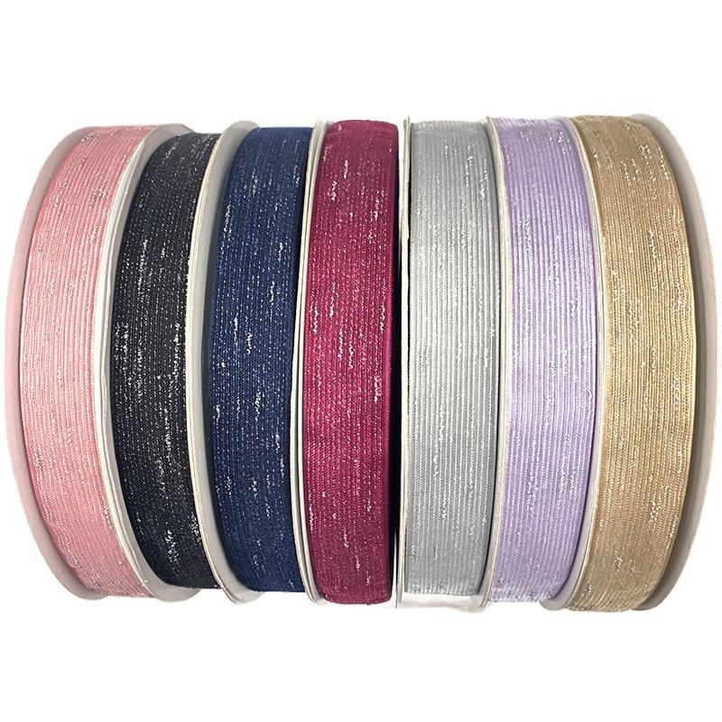 south korea ribbon gold silk bright silk silver random dot stripes organza tape diy hair accessories organza ribbon Item Picture