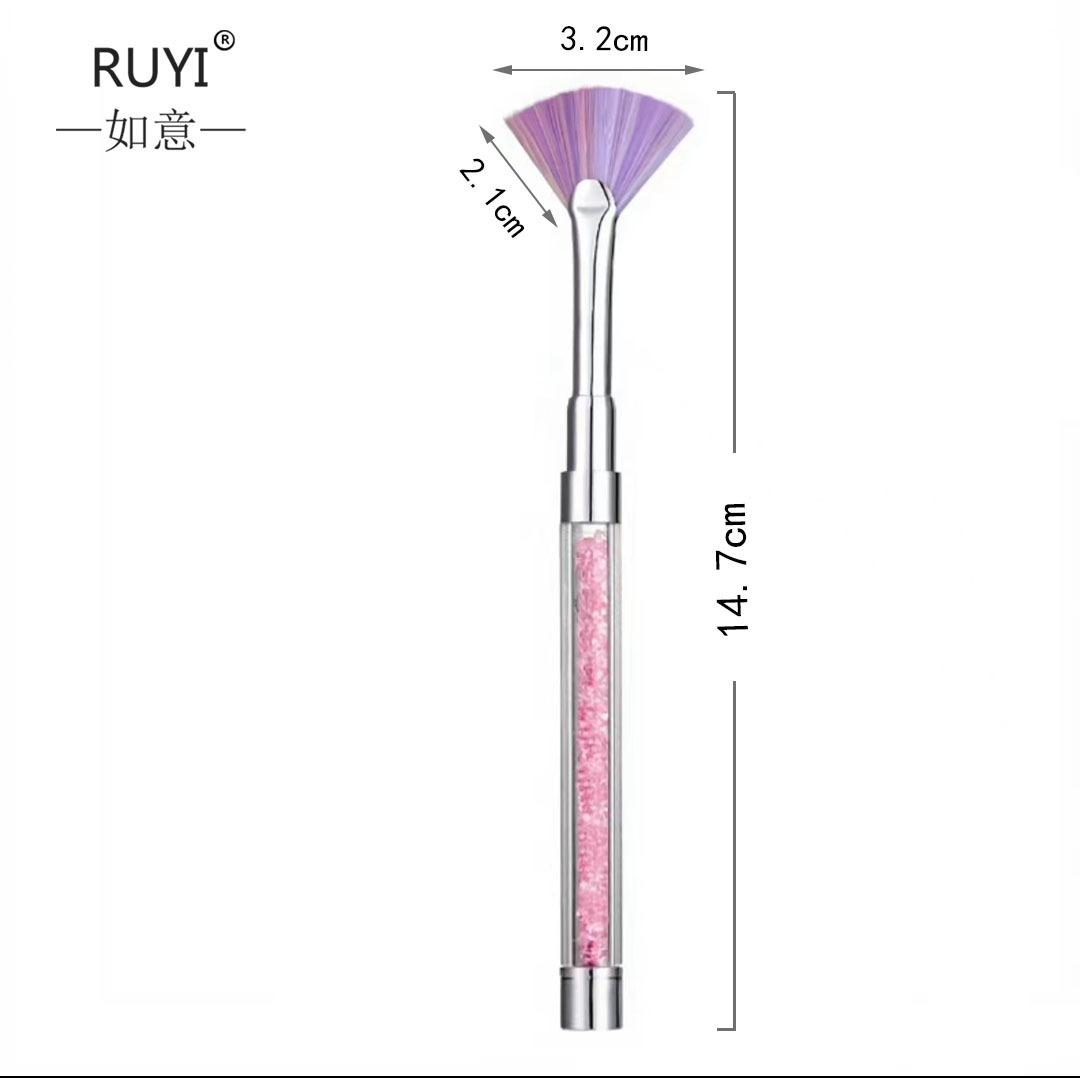 manicure fan-shaped gradient coloring pen fluoresent marker shake chalk face powder blooming makeup brush single nail brush tools Item Picture