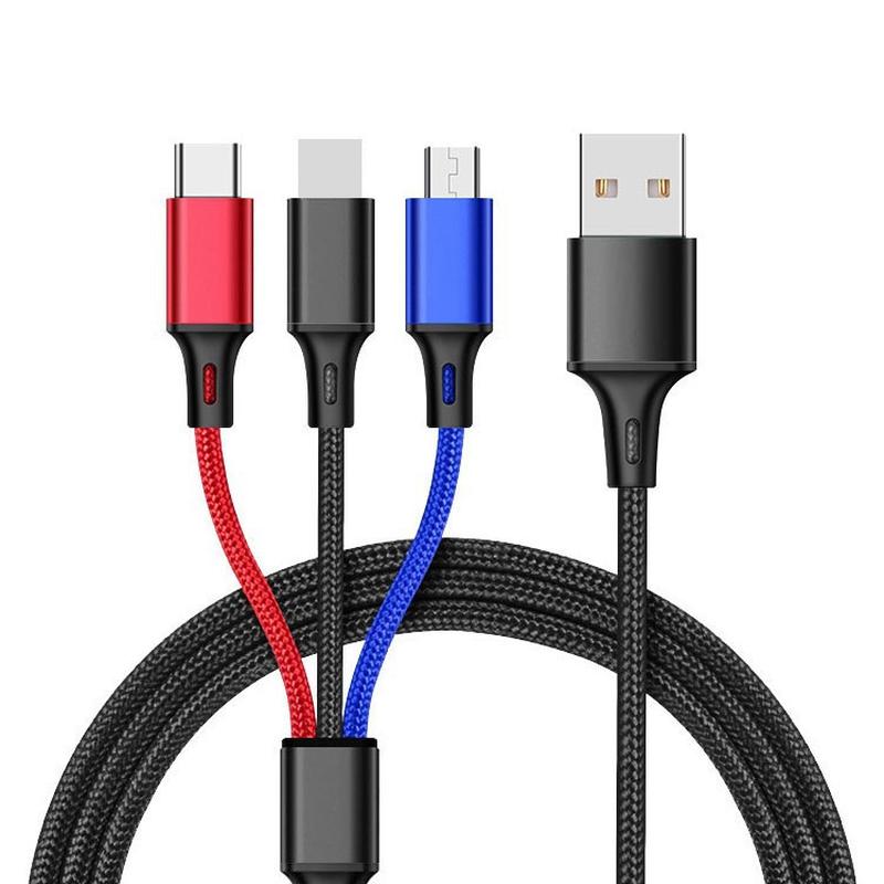 three-color three-in-one data cable 2.4a fast charge suitable for android type-c mobile phone charging cable logo formulation Application Scenario
