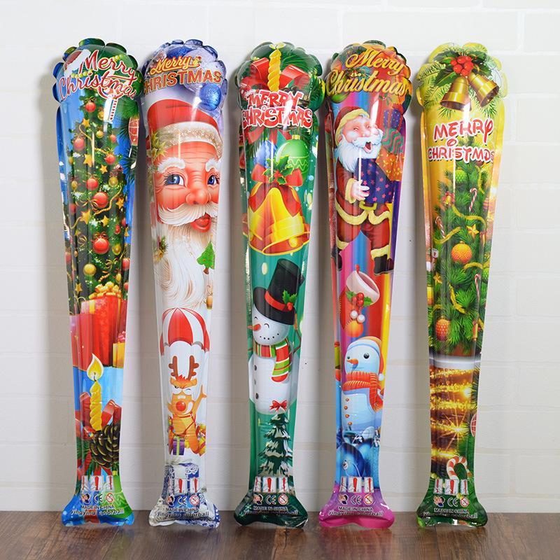 Christmas Balloons Aluminum Foil Decoration Supplies Dry Ice Automatic Inflatable Santa Colorful Children's Toys Activity Gifts