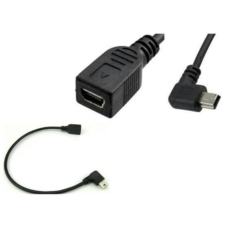 right bend 90 ° mini usb extension data charging cable mini t port dual connection cable mp4 mobile phone psp full figure