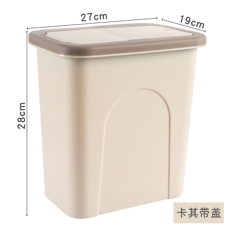 W71-6004 Kitchen sliding lid trash can hanging vegetable peel Kitchen garbage collection pail Large trash basket Item Picture
