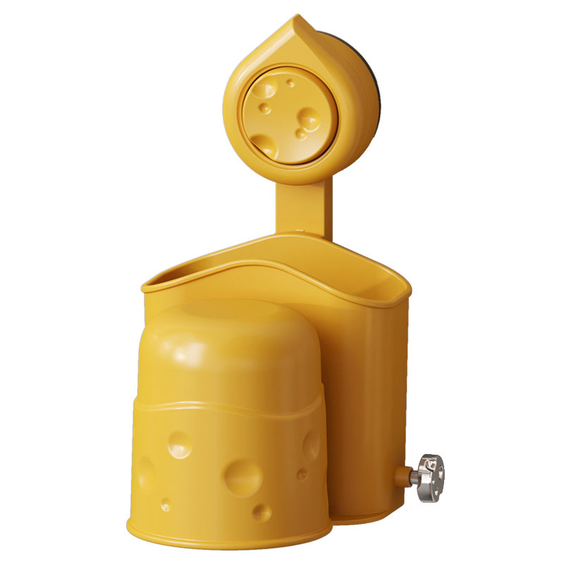 Q35-QY7526 Cheese suction cup Toothbrush Washing-up cup Storage holder Free punch removable removable bathroom gargle cup details Picture
