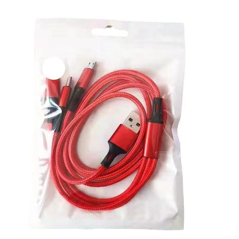 three-in-one data cable three-in-one multi-head phone fast charge wire factory wholesale android type-c braided charging cable Application Scenario