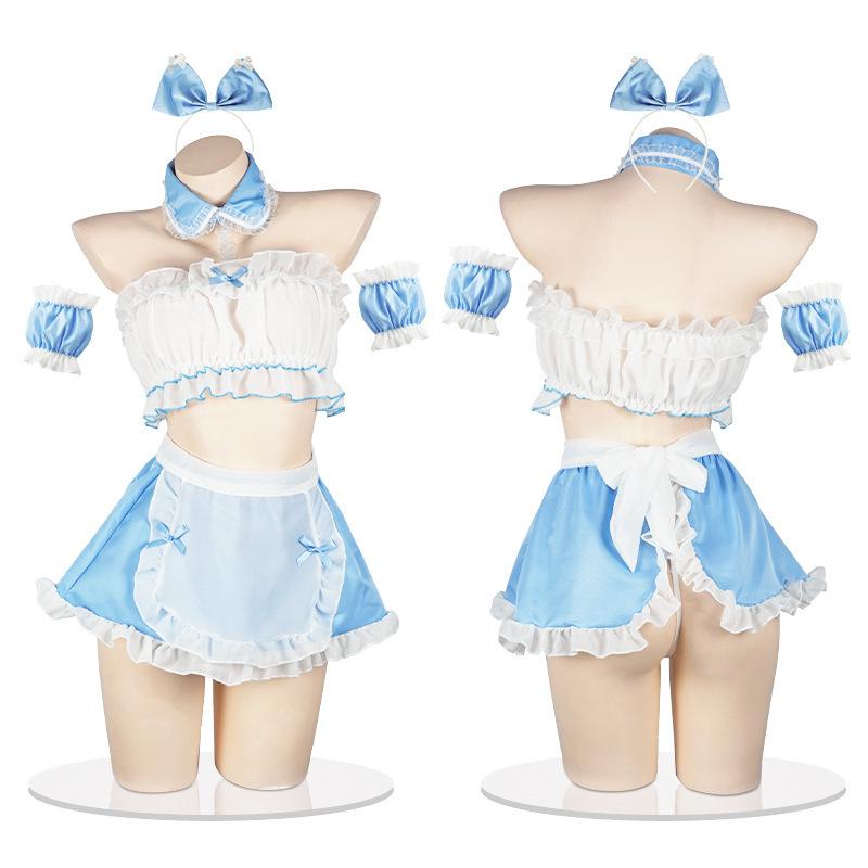 dumila maid sexy lingerie suit small breast size exaggerating bra pure desire style maid costume cute maid uniform suit suit f7 Item Picture