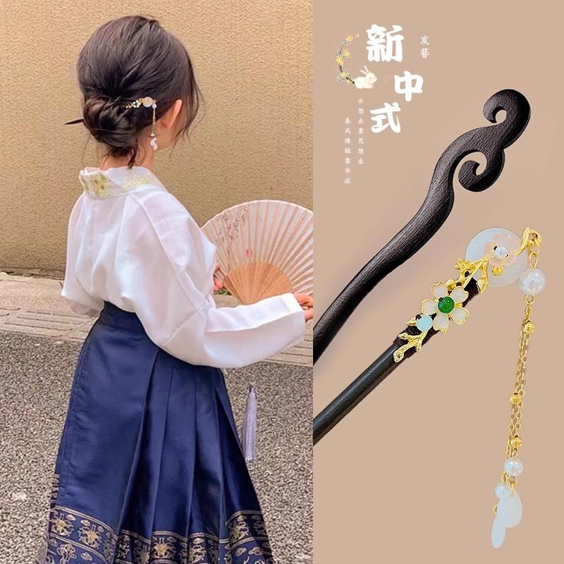 children's hairpin new chinese style hairpin women's ancient style horse-face skirt accessories high sense girls' han chinese costume headdress step shake hair clip Application Scenario