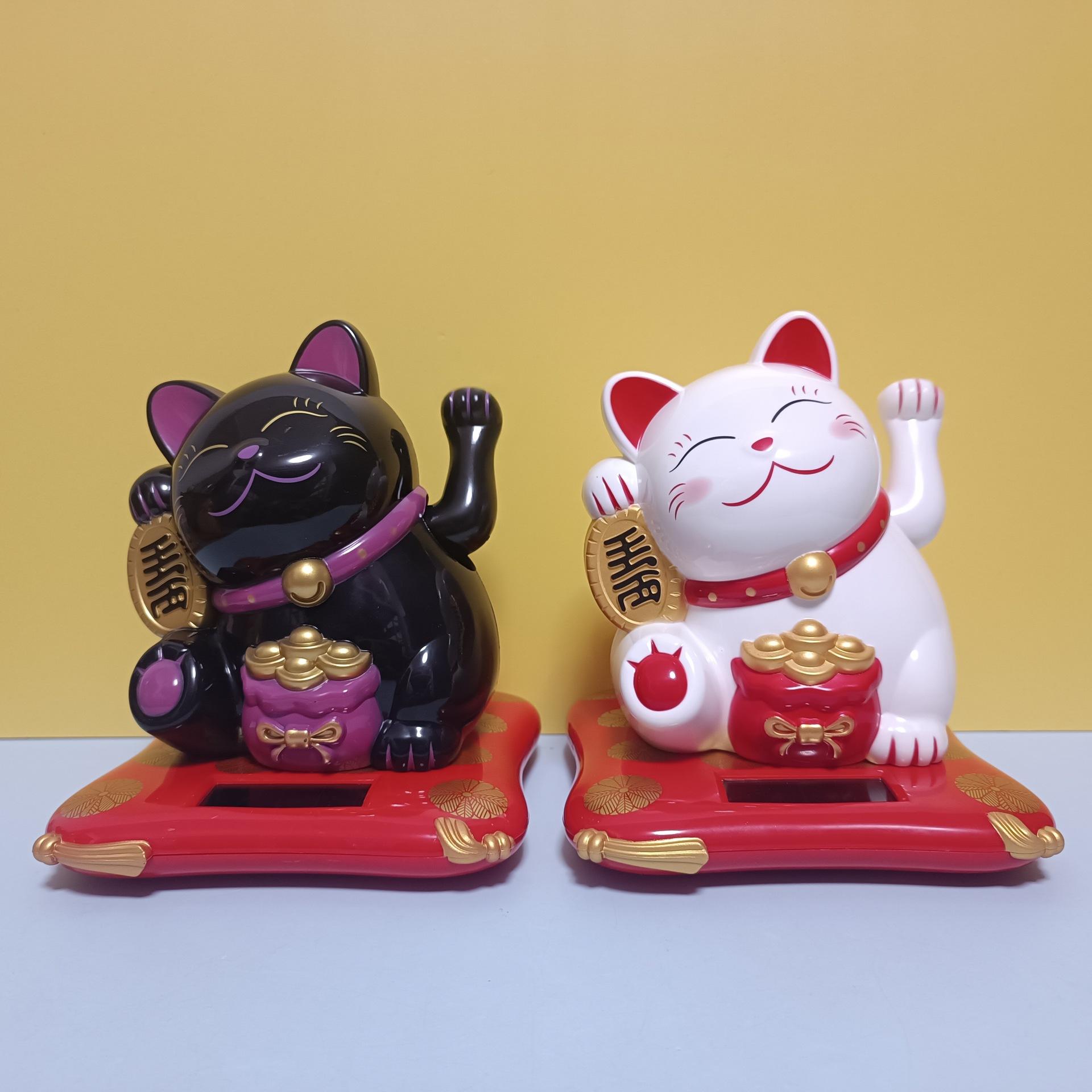 creative best-seller solar zhao caicat car safety decoration opening ornament desktop large waving fortune cat Specification drawing