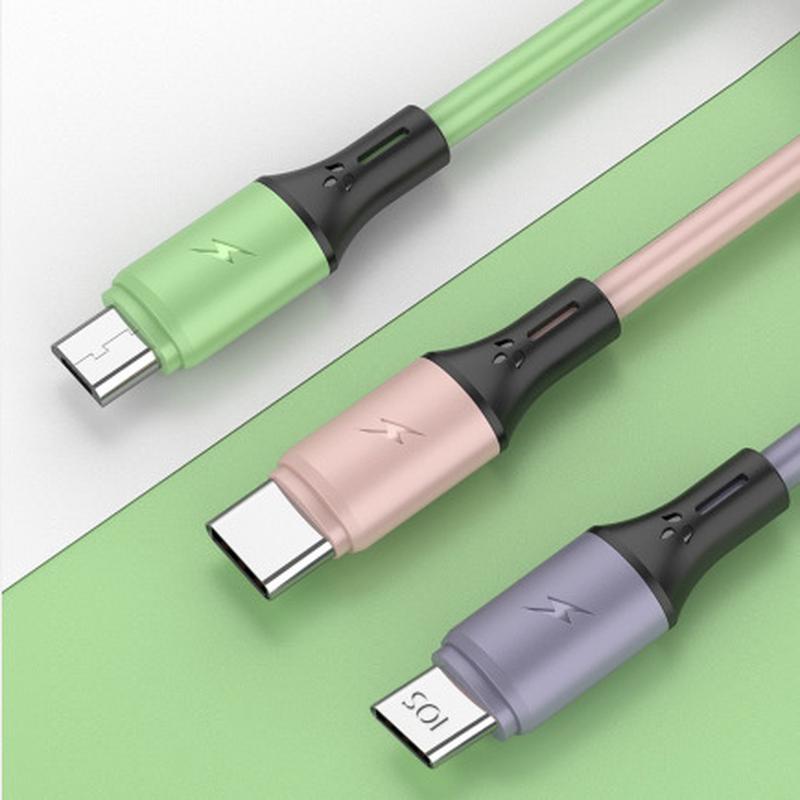 wholesale macaron liquid three-in-one data cable usb fast charge line for type-c android apple charging cable Application Scenario