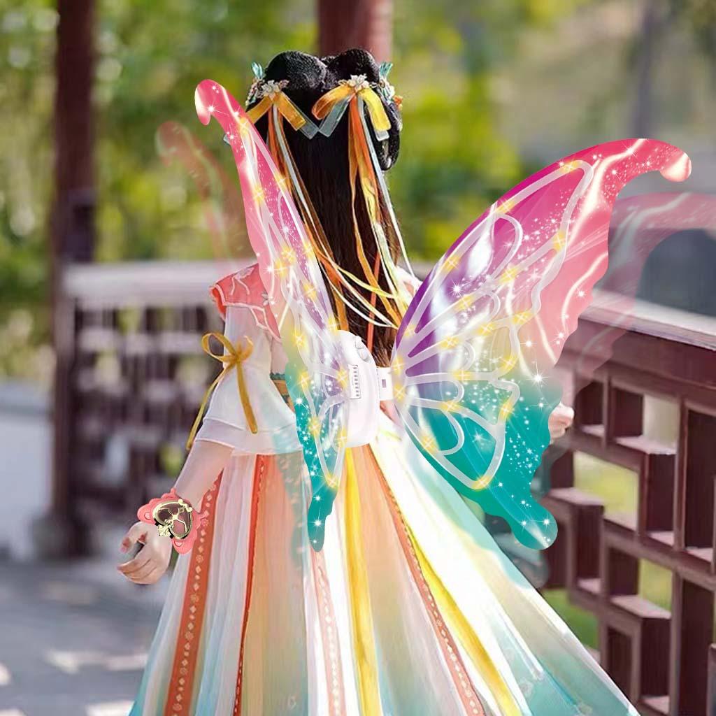 Children Girl Light-Emitting Butterfly Electric Wing Toy Music Elf Wing Christmas Performance Costume and Accessories Wholesale details Picture