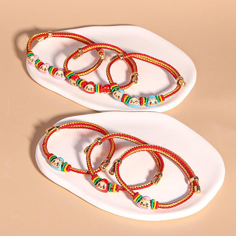 dragon boat festival blessing five-color rope bracelet gold rope bracelet five-color rope accessories hand-woven diy dripping oil zongzi Specification drawing