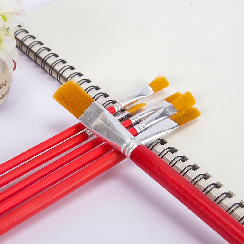 nylon hair red rod oil brush for children acrylic paint water chalk watercolor pen set art painting paint pen Specification drawing